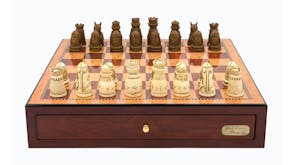 Dal Rossi 18" Medieval Chess Set - Red Mahogany Finish
