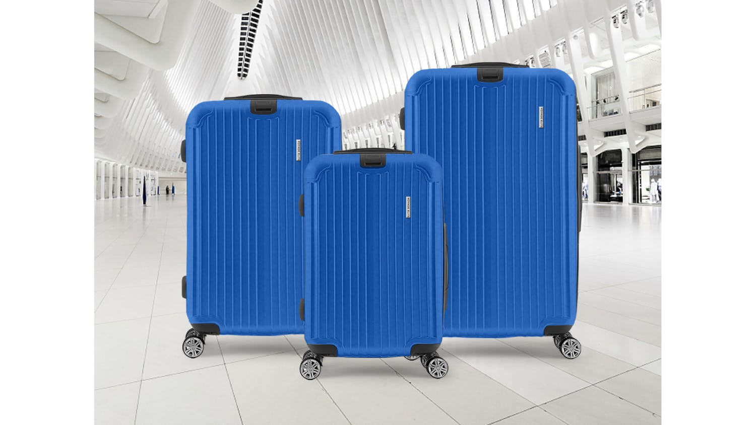 TSB Living Voyage Elite Luggage Case Set 3pcs. - Blue