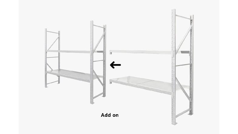 TSB Living 2 Tier Longspan Shelving Unit 1.5m - Grey-White