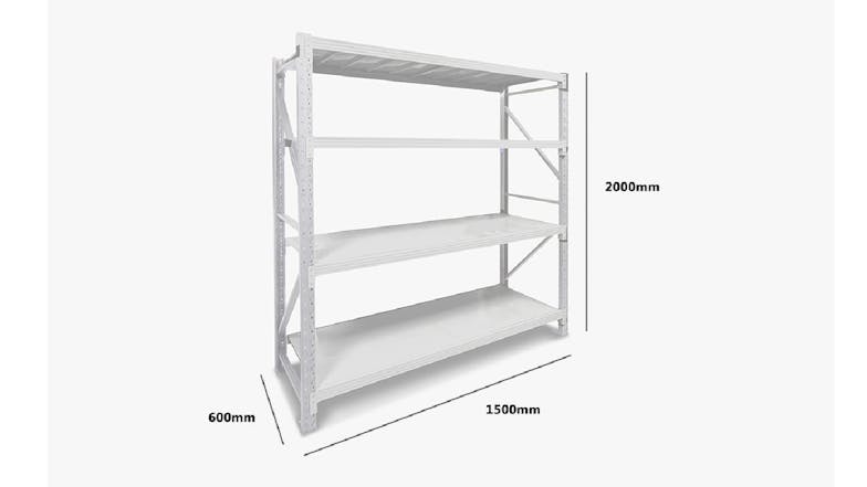 TSB Living 4 Tier Longspan Shelving Unit 1.5m - Grey-White