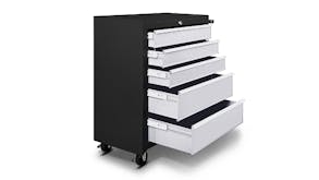 TSB Living 5 Drawer Rolling Tool Cabinet - Black/White