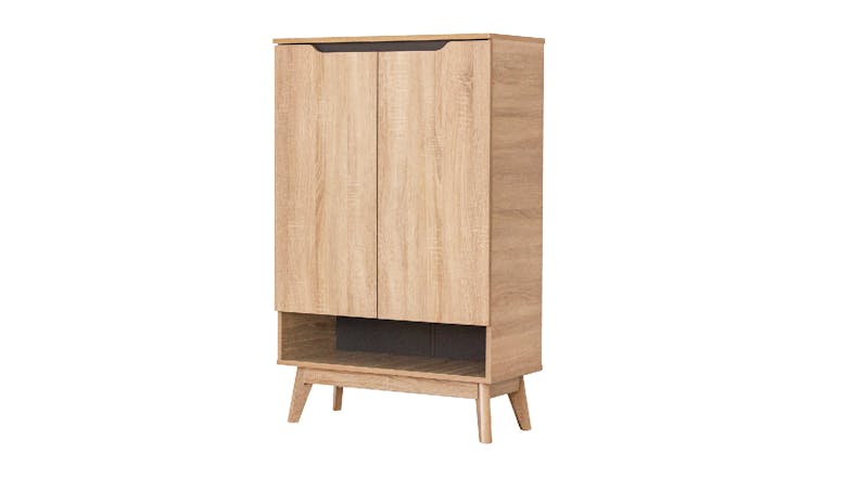 TSB Living Fella Shoe Cabinet - Hana Oak/Dark Grey