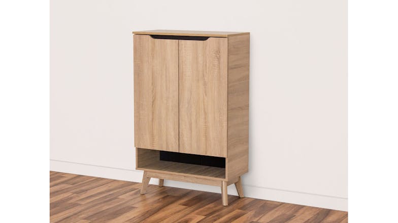 TSB Living Fella Shoe Cabinet - Hana Oak/Dark Grey