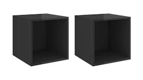 NNEVL Wall Cabinet 2pcs. 37 x 37 x 37cm - Gloss Black