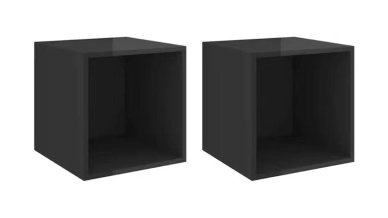 NNEVL Wall Cabinet 2pcs. 37 x 37 x 37cm - Gloss Black