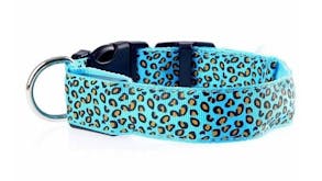 Hod Leopard Print Led Dog Collar Small - Blue