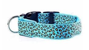 Hod Leopard Print Led Dog Collar X-Large - Blue