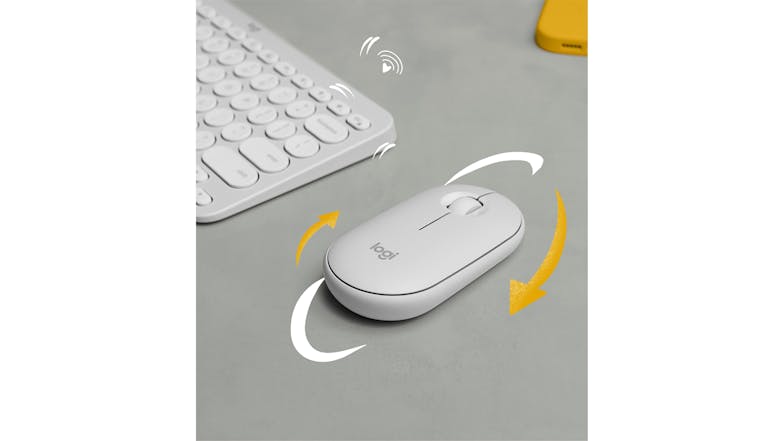 Logitech Mouse 2 M350s Pebble Wireless Mouse - Tonal White