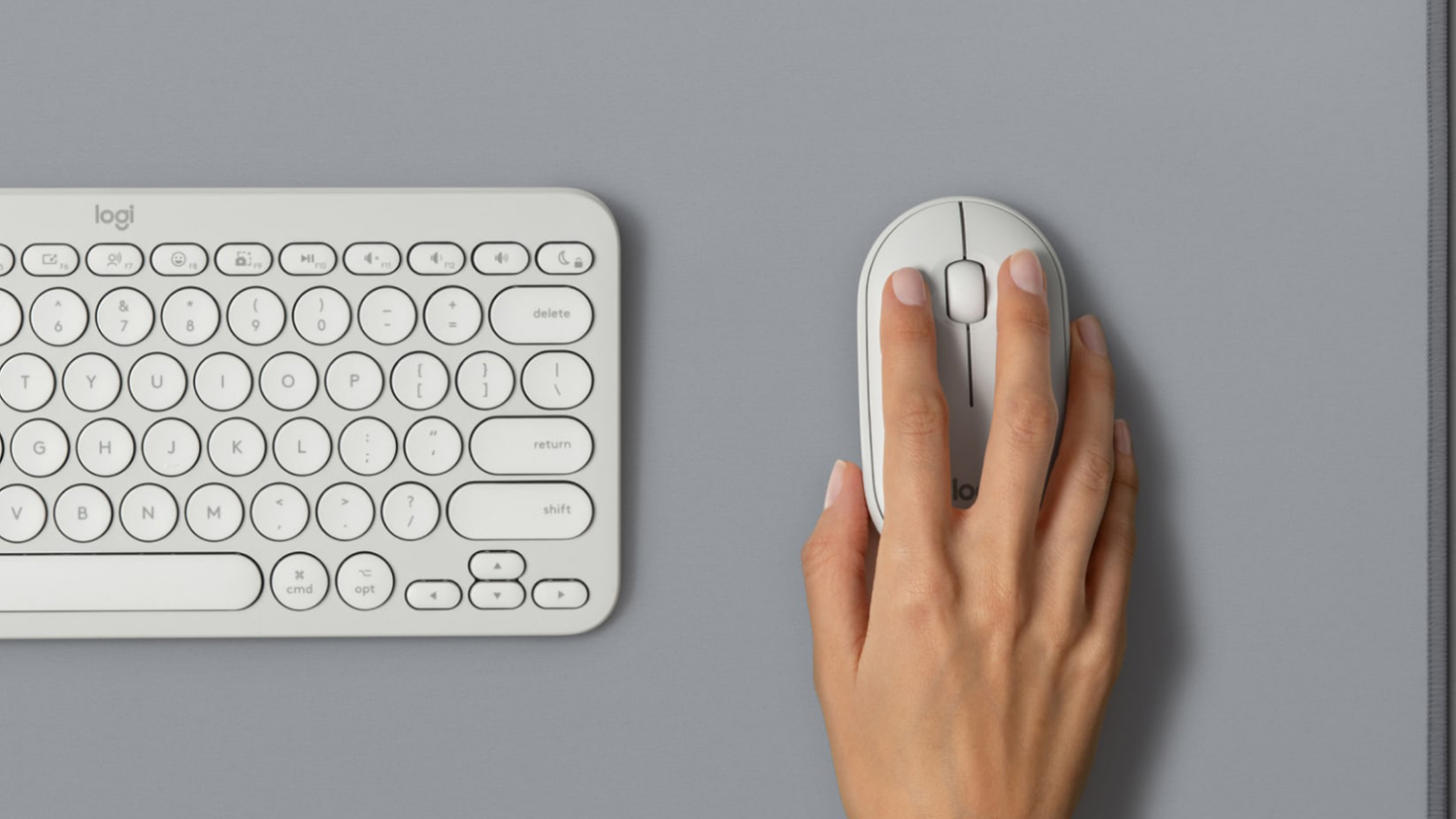 Logitech Mouse 2 M350s Pebble Wireless Mouse - Tonal White