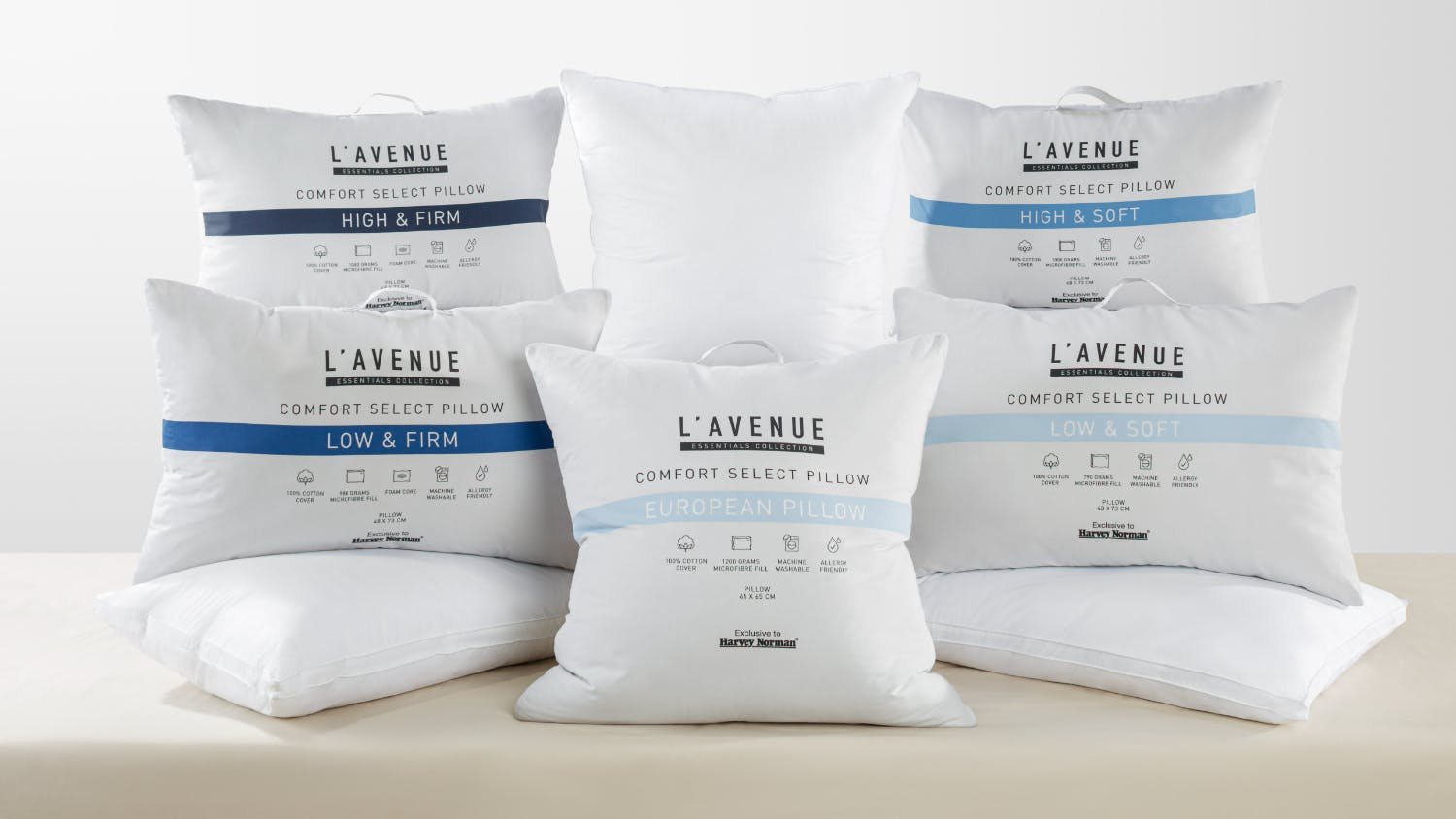 Comfort Select High/Soft Standard Pillow by L'Avenue