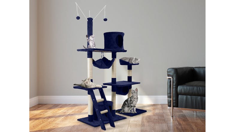 TSB Living Cat Tree w/ Hides, Nests 150cm - Blue