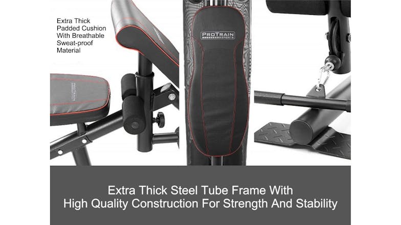 PROTRAIN Multifunction Home Gym Station w/ Weight Plates