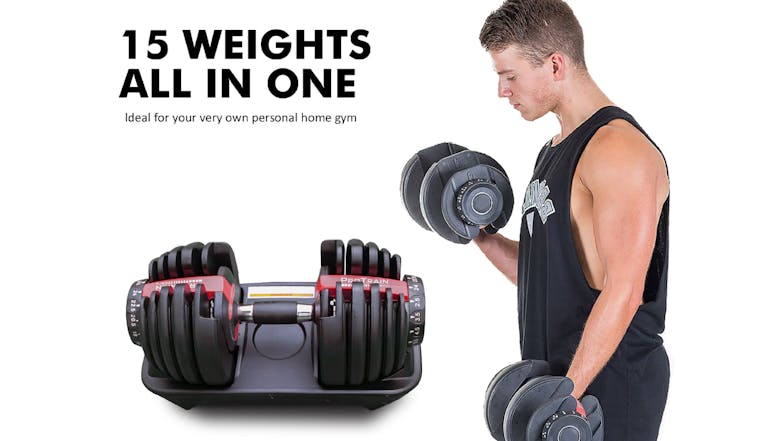 PROTRAIN Adjustable Dumbbell 2.5 - 24kg - Black/Red