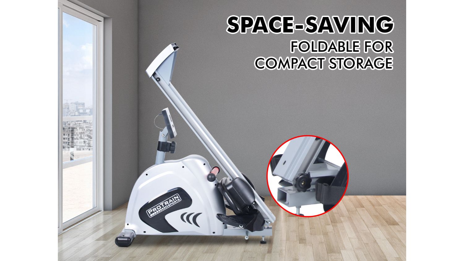 PROTRAIN Fly Wheel Resistance System Rowing Machine - Silver