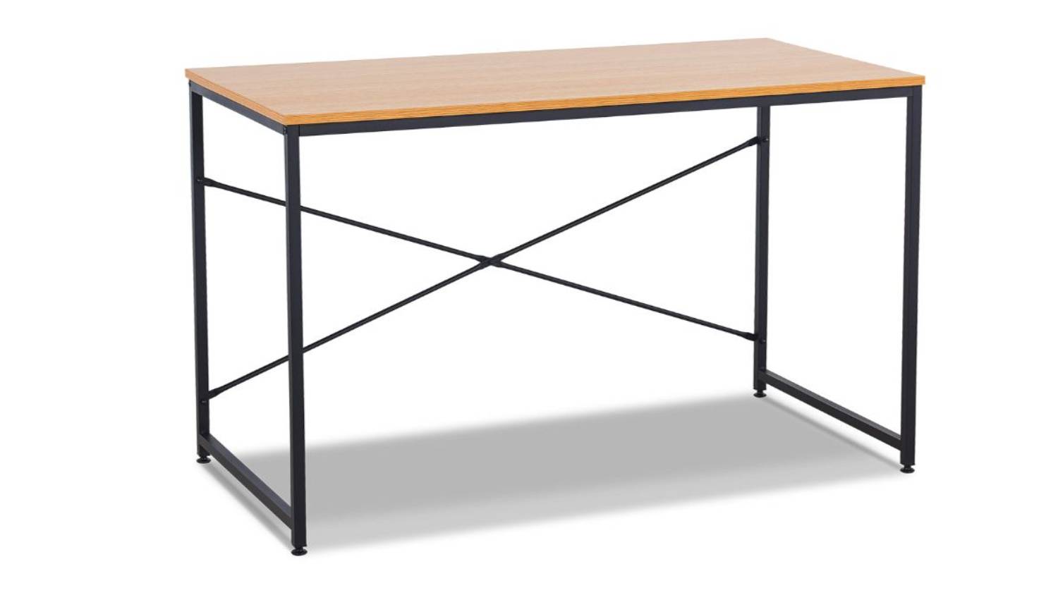 TSB Living Compact Metal Frame Desk Black/Oak Harvey Norman New Zealand