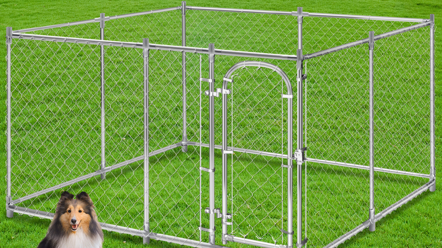 TSB Living Outdoor Fenced Dog Run 3 x 3 x 1.8m