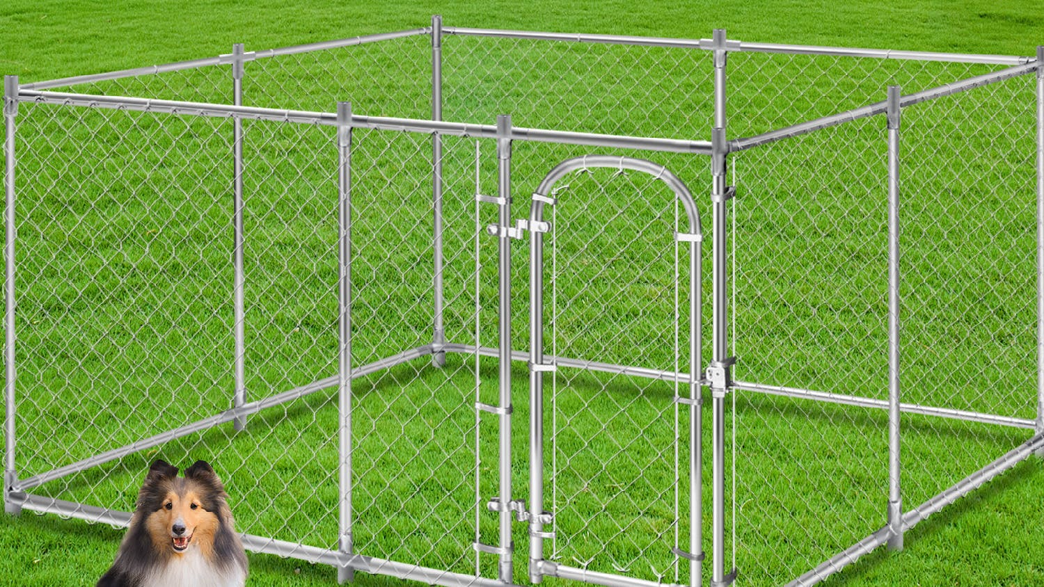 TSB Living Outdoor Fenced Dog Run 4 x 4 x 1.8m