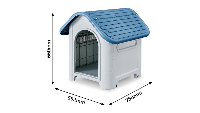 TSB Living Plastic Dog Kennel - Blue