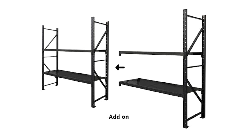 TSB Living 2 Tier Longspan Add-On Shelving Unit 1.5m - Black