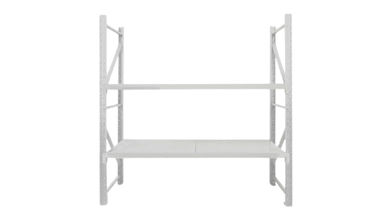 TSB Living 2 Tier Longspan Shelving Unit 2m - Grey-White