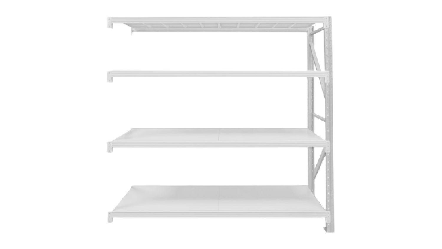 TSB Living 4 Tier Longspan Add-On Shelving Unit 1.5m - Grey-White