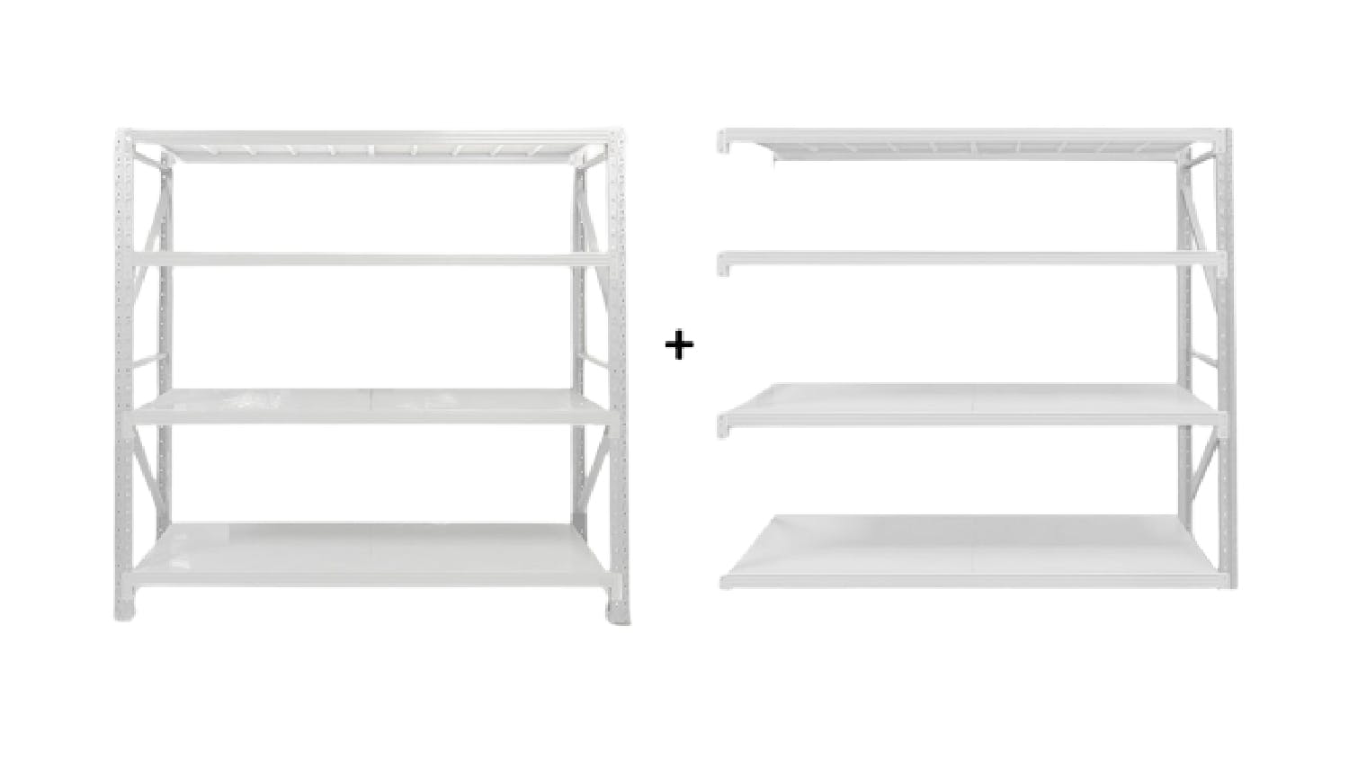 TSB Living 4 Tier Longspan Shelving Unit 2m - Grey-White