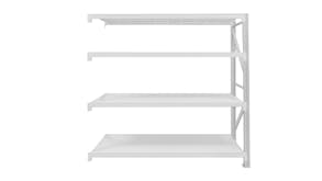 TSB Living 4 Tier Longspan Add-On Shelving Unit 2m - Grey White