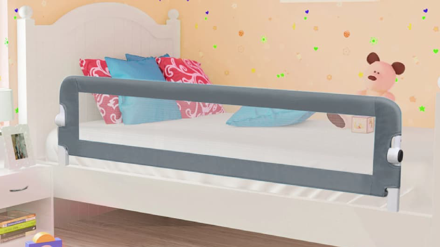NNEVL Toddler Safety Bed Rail 150cm - Grey
