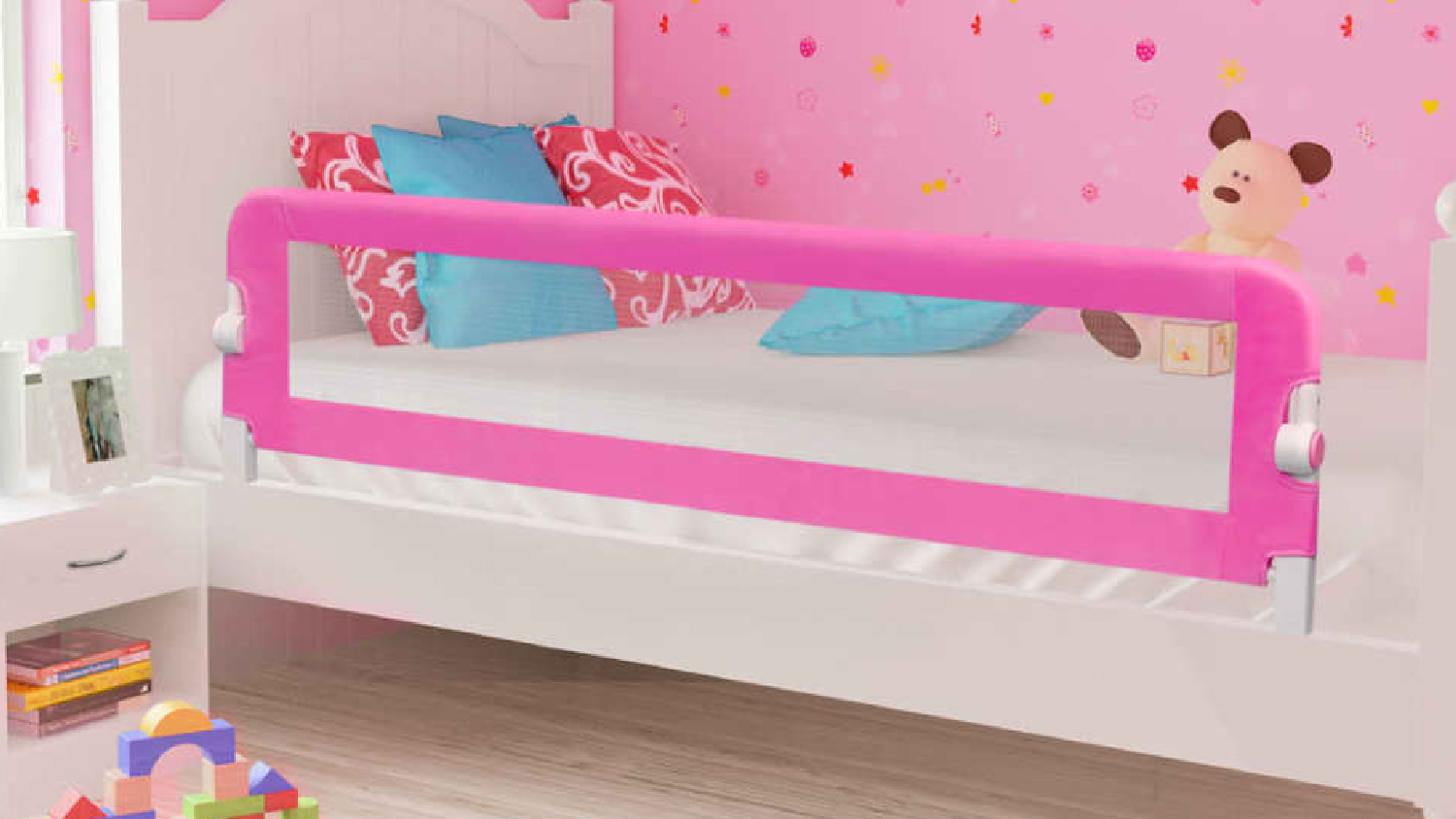 NNEVL Toddler Safety Bed Rail 150cm - Pink