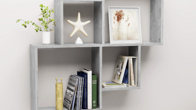 NNEVL Wall Shelves Cubes 80 x 15 x 78.5cm - Concrete Grey