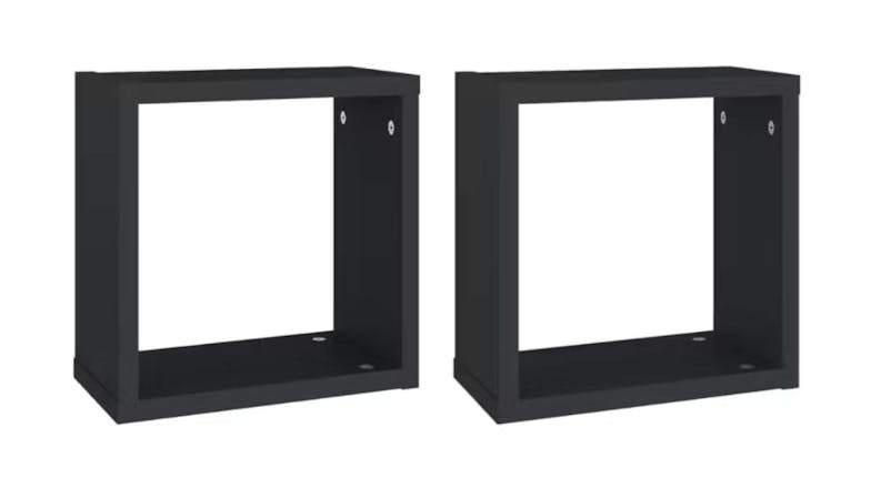 NNEVL Wall Shelves Floating Cube 2pcs. 30 x 15 x 30cm - Black