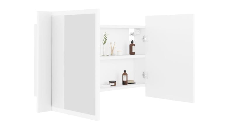 NNEVL LED Backlit Bathroom Mirror Cabinet 80 x 12 x 45cm - White