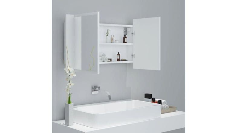 NNEVL LED Backlit Bathroom Mirror Cabinet 80 x 12 x 45cm - White