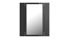 NNEVL LED Backlit Bathroom Mirror Cabinet 40 x 12 x 45cm - Gloss Grey