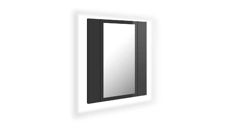 NNEVL LED Backlit Bathroom Mirror Cabinet 40 x 12 x 45cm - Gloss Grey