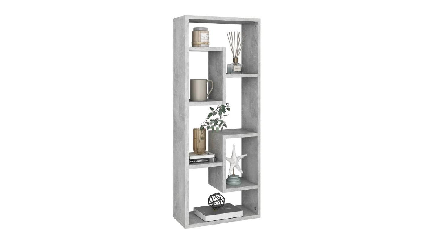 NNEVL Wall Shelves 5 Display 36 x 16 x 90cm - Concrete grey