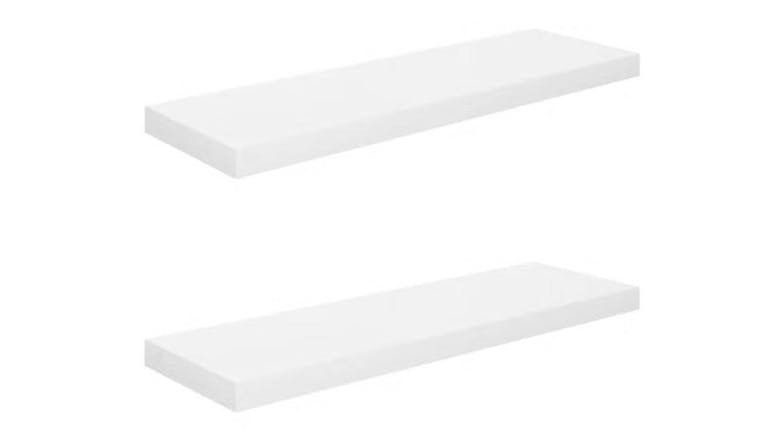 NNEVL Wall Shelves Ledge 2pcs. 80 x 23.5 x 3.8cm - Gloss White