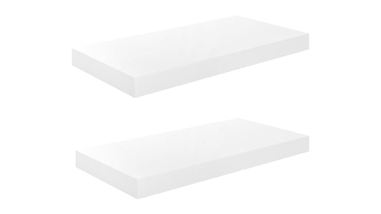 NNEVL Wall Shelves Ledge 2pcs. 50 x 23.5 x 3.8cm - Gloss White