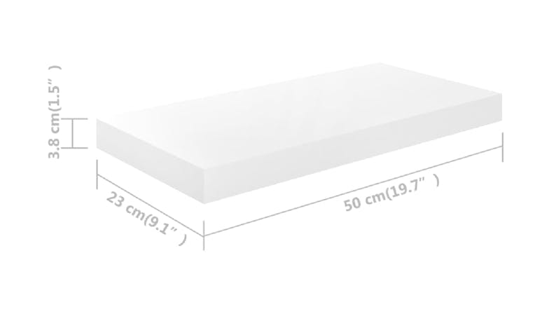 NNEVL Wall Shelves Ledge 2pcs. 50 x 23.5 x 3.8cm - Gloss White