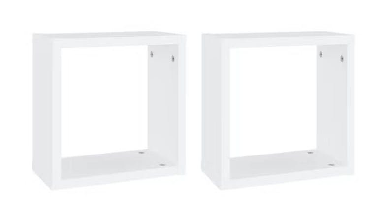 NNEVL Wall Shelves Floating Cube 2pcs. 30 x 15 x 30cm - White