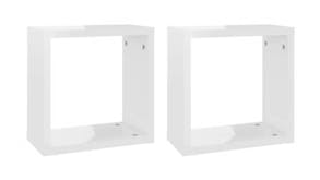 NNEVL Wall Shelves Floating Cube 2pcs. 30 x 15 x 30cm - Gloss White