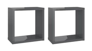 NNEVL Wall Shelves Floating Cube 2pcs. 30 x 15 x 30cm - Gloss Grey
