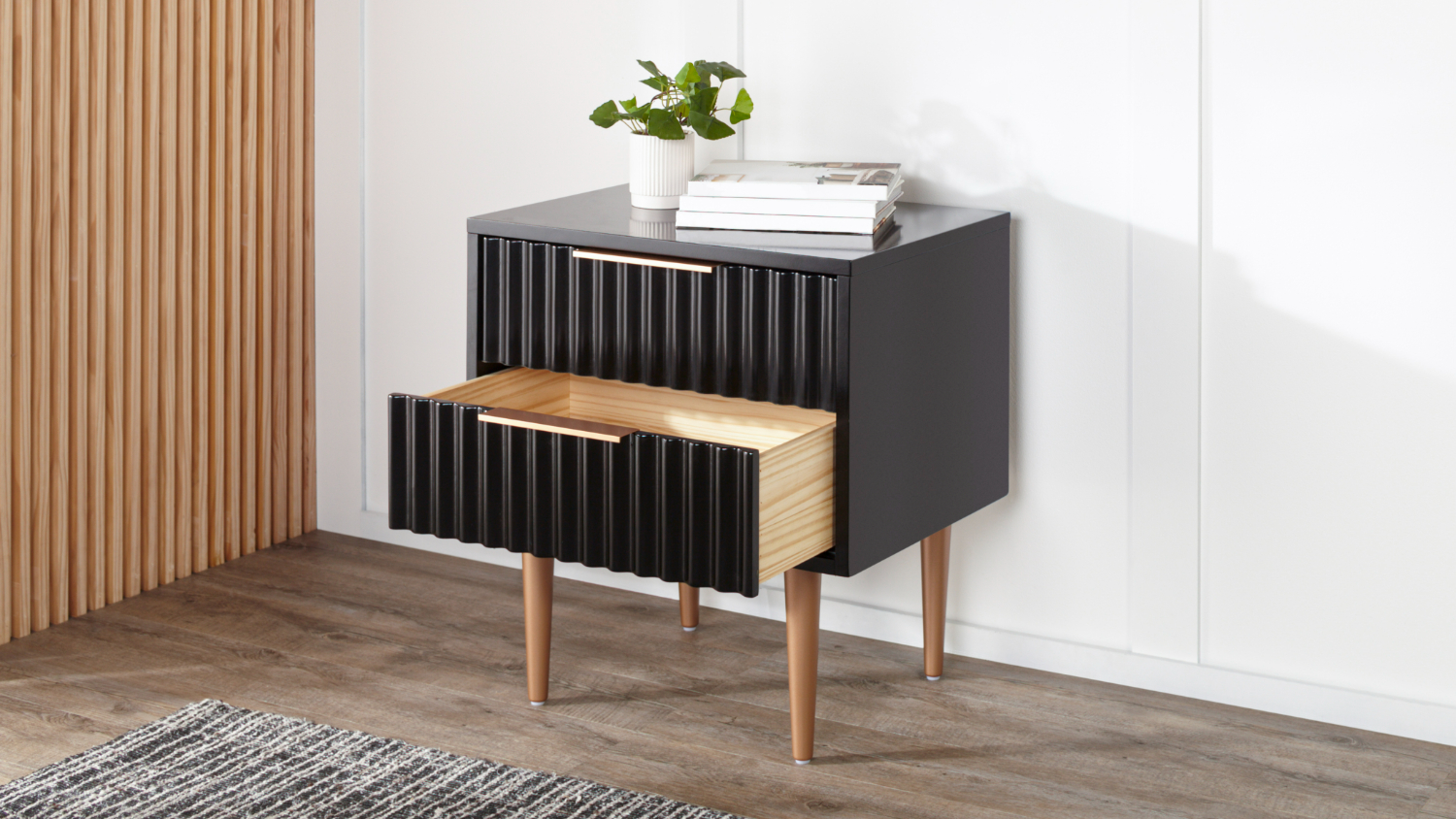 Cuba 2 Drawer Bedside Table