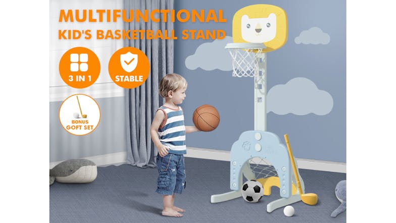 TSB Living Children's 3-in-1 Basketball Hoop - Lion Theme