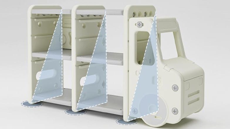 TSB Living Children's Car-Shaped Storage Shelf Set 112 x 31 x 65cm - White