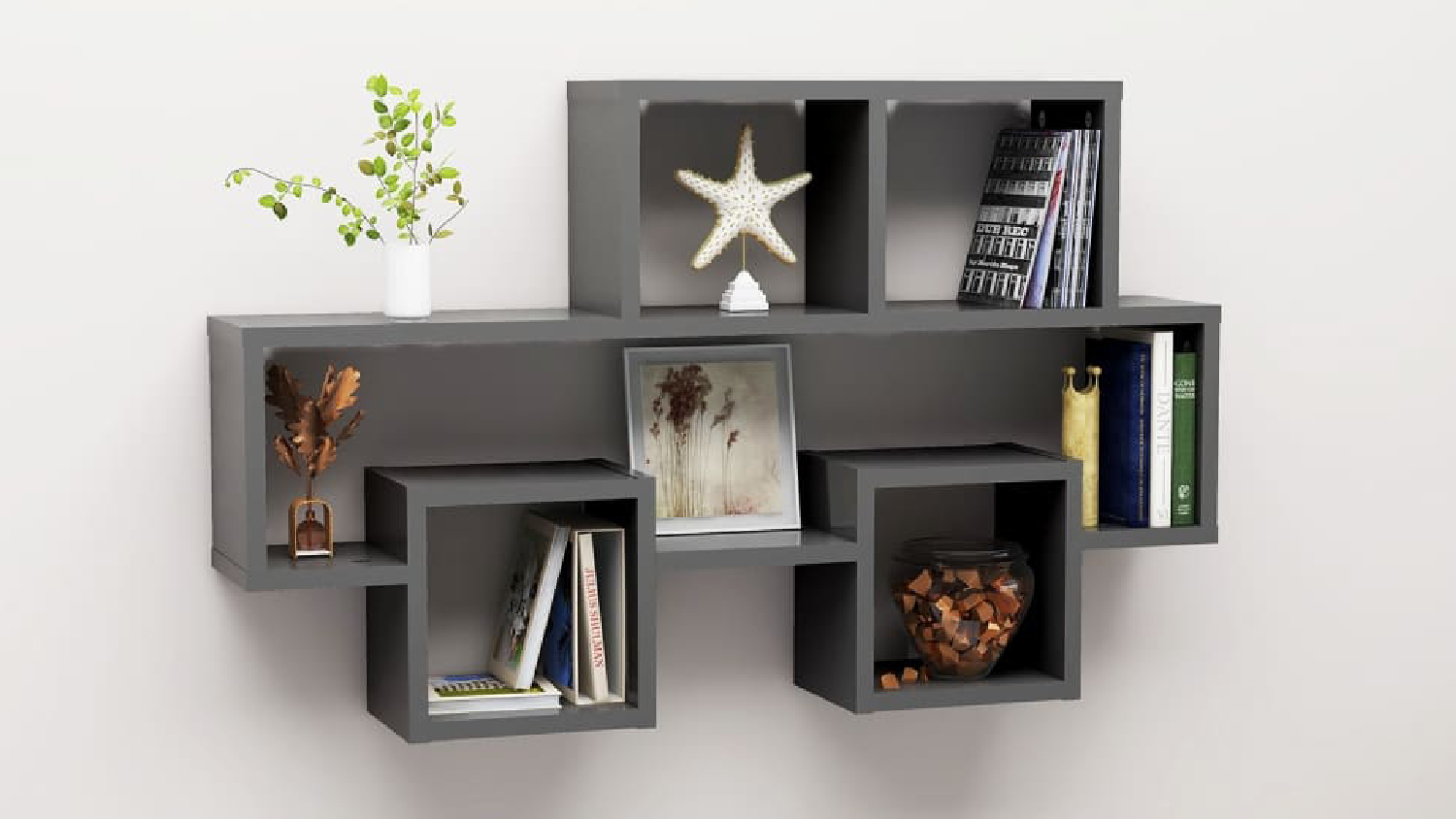NNEVL Car-Shaped Wall Shelves 82 x 15 x 51cm - Grey