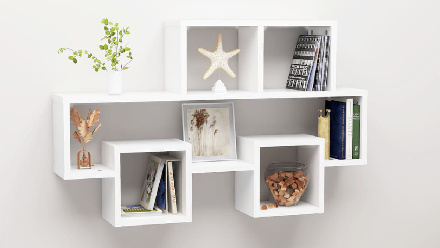 NNEVL Car-Shaped Wall Shelves 82 x 15 x 51cm - White