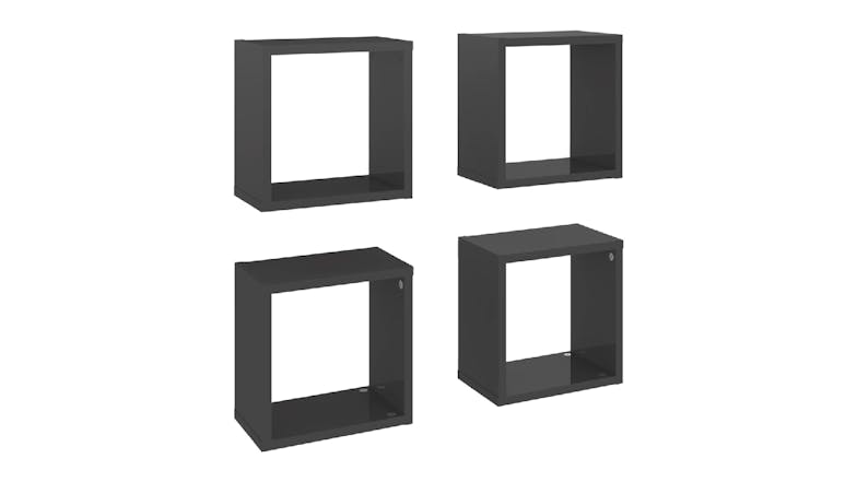 NNEVL Wall Shelves Floating Cube 4pcs. 26 x 15 x 26 - Gloss Grey