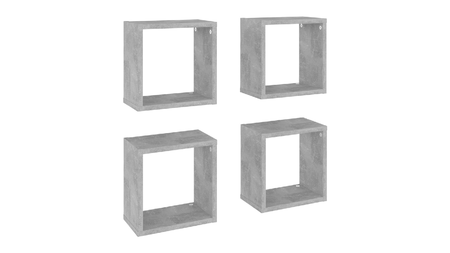 NNEVL Floating Cube Wall Shelves 4pcs. 26 x 15 x 26 - Concrete Grey