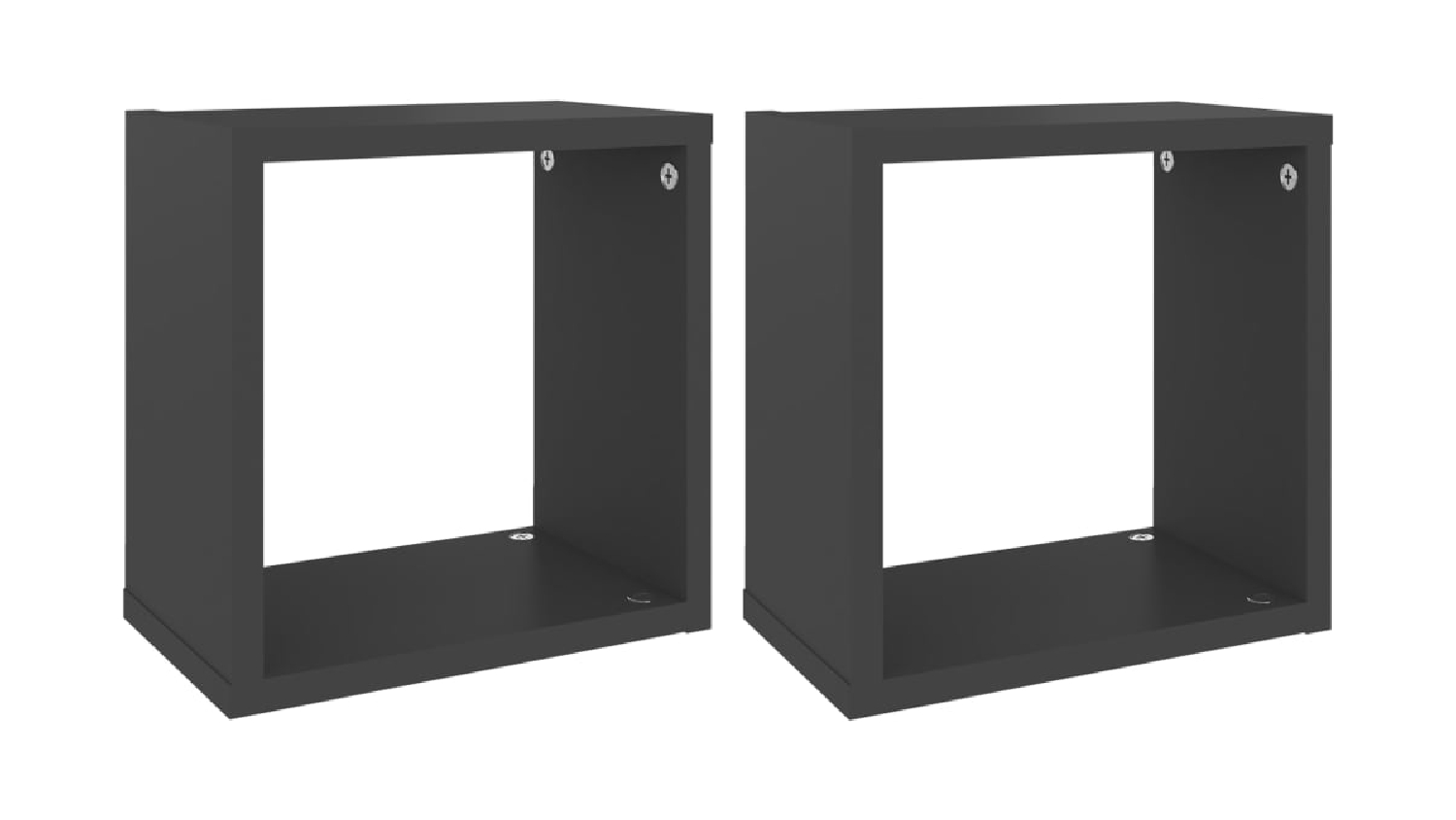 NNEVL Wall Shelves Floating Rectangle 2pcs. 26 x 15 x 26cm - Grey